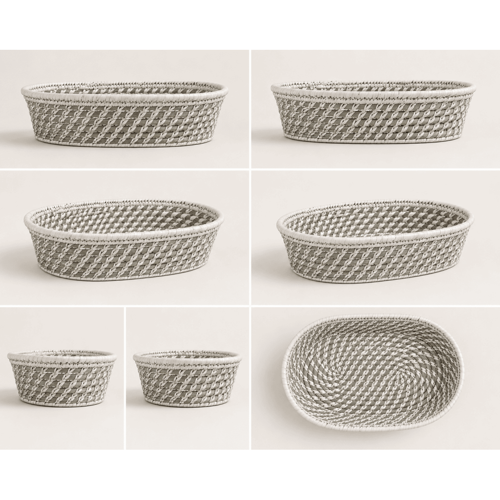 Colorful Sabai Grass Floor Basket