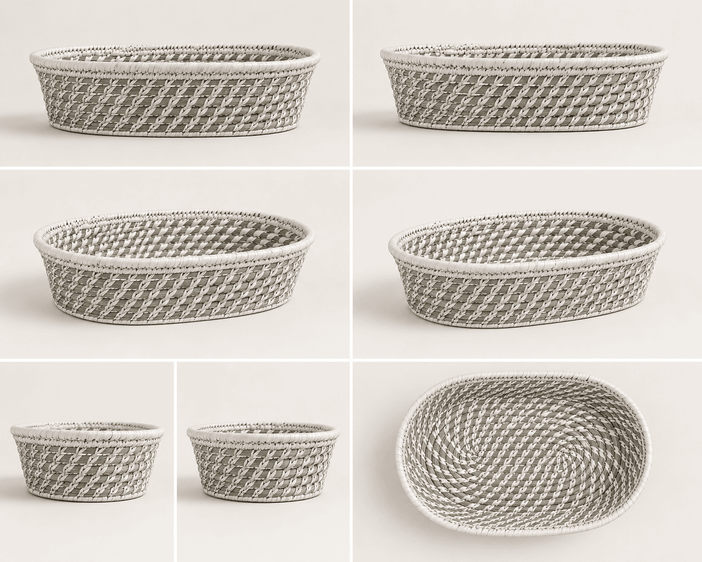 Colorful Sabai Grass Floor Basket - Image 3