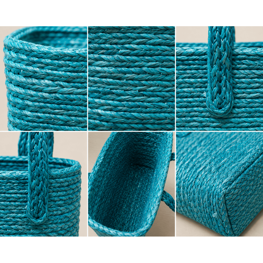 Turquoise Sabai Grass Tote Bag