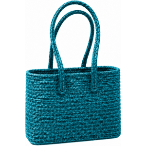 Turquoise Sabai Grass Tote Bag - Image 1