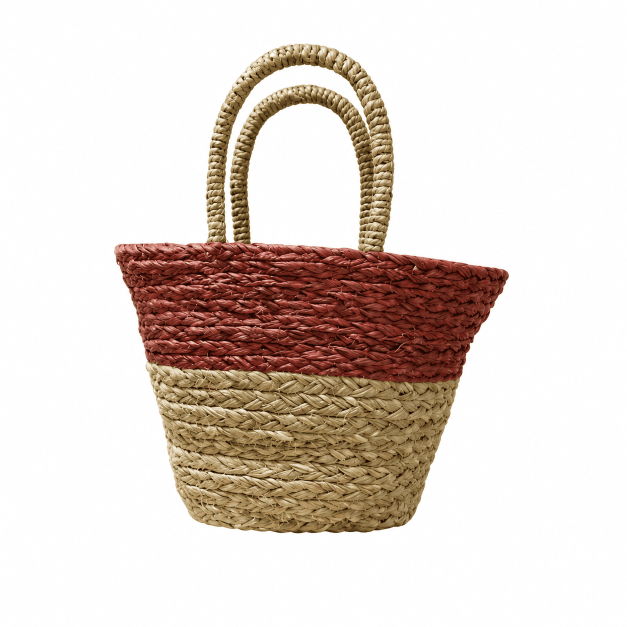 Sabai Grass Basket with Maroon Trim - Image 1