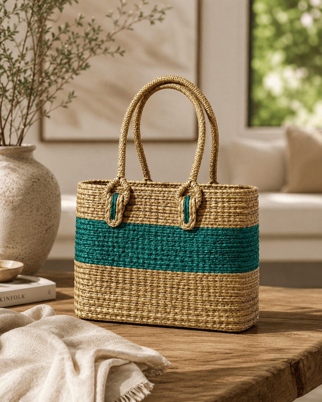 Jute Eco-Friendly Shoulder Tote Bag - Image 5
