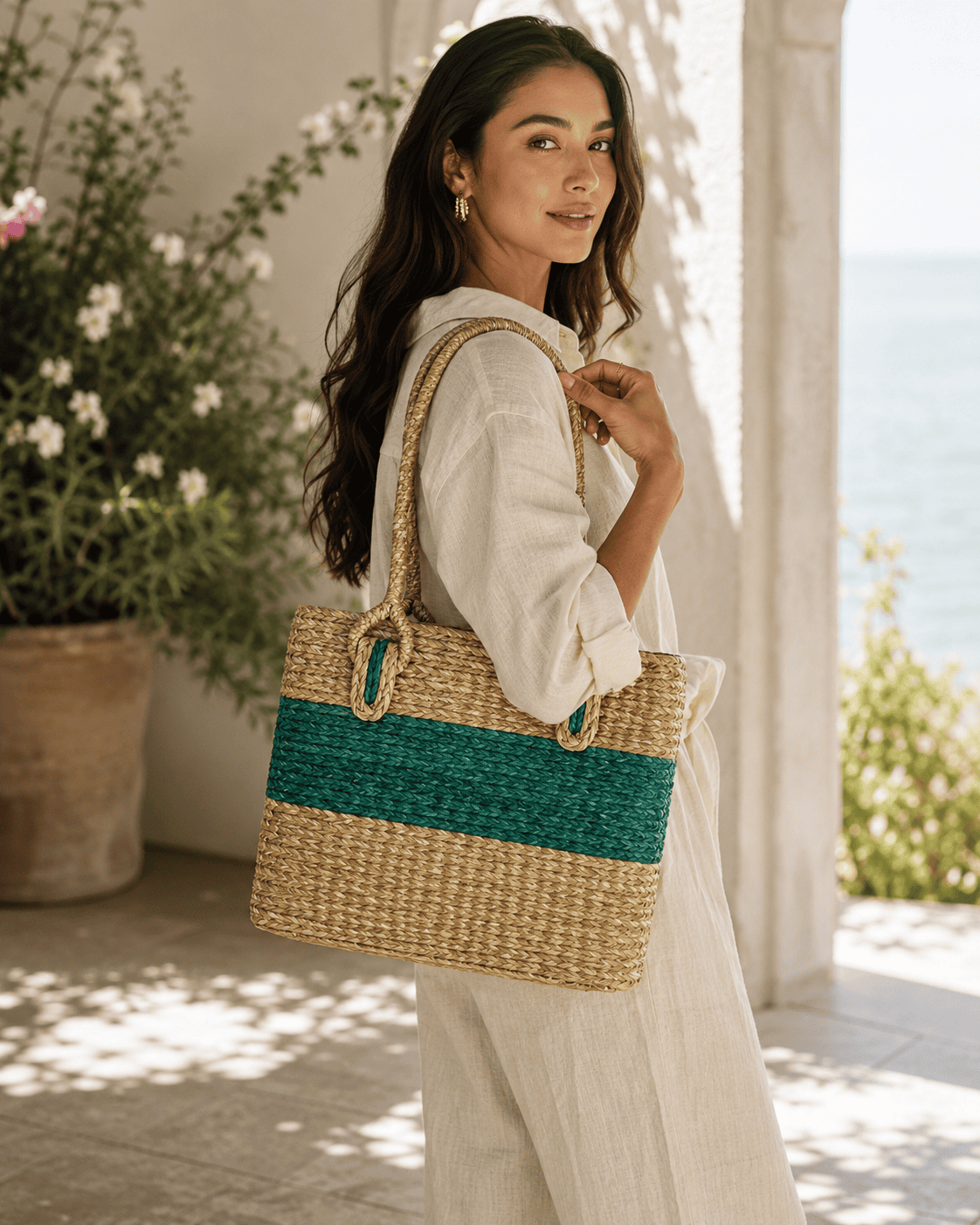 Jute Eco-Friendly Shoulder Tote Bag - Image 4