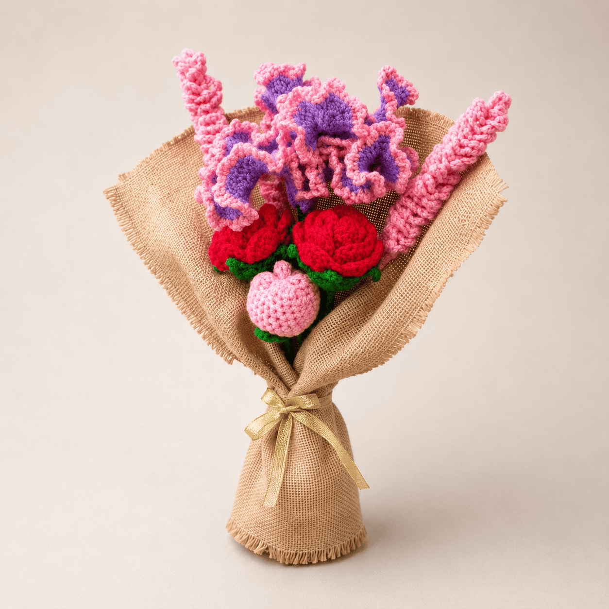 Blush Bloom Crochet Flower Bouquet - Image 1