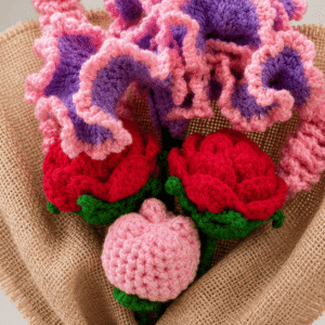 Blush Bloom Crochet Flower Bouquet - Image 2
