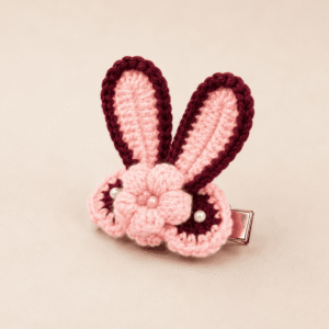 Blush Bunny Crochet Hair Clip - Image 1