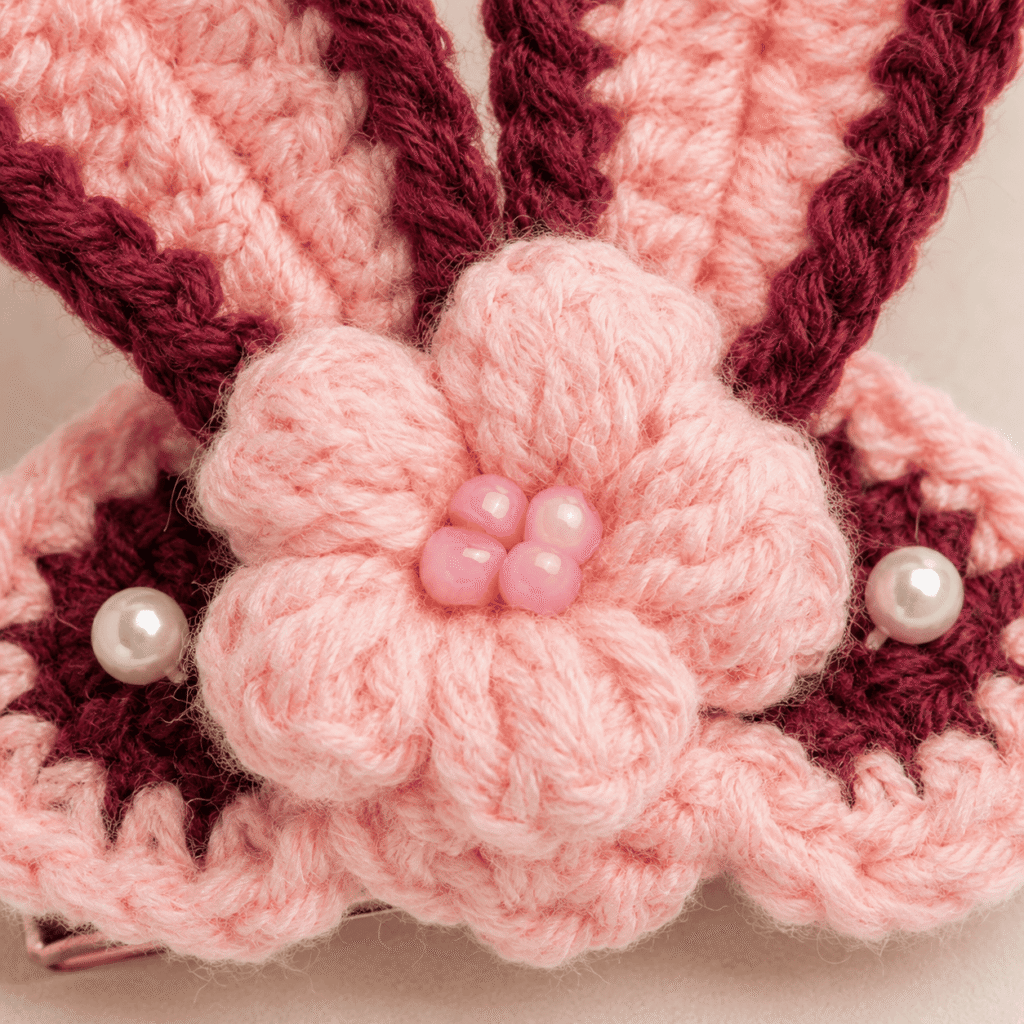 Blush Bunny Crochet Hair Clip
