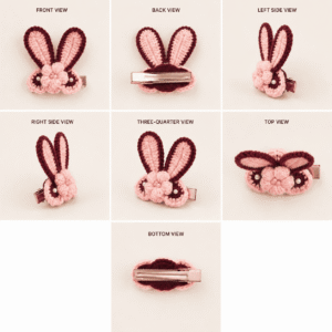 Blush Bunny Crochet Hair Clip - Image 3