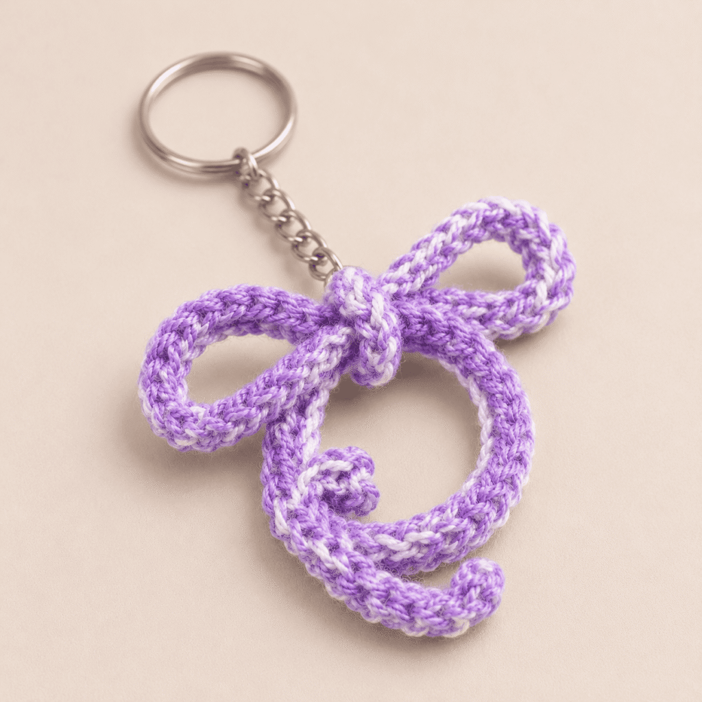 Lavender Loop Crochet Keychain