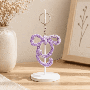 Lavender Loop Crochet Keychain - Image 2