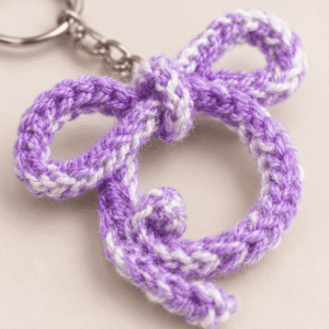 Lavender Loop Crochet Keychain - Image 3