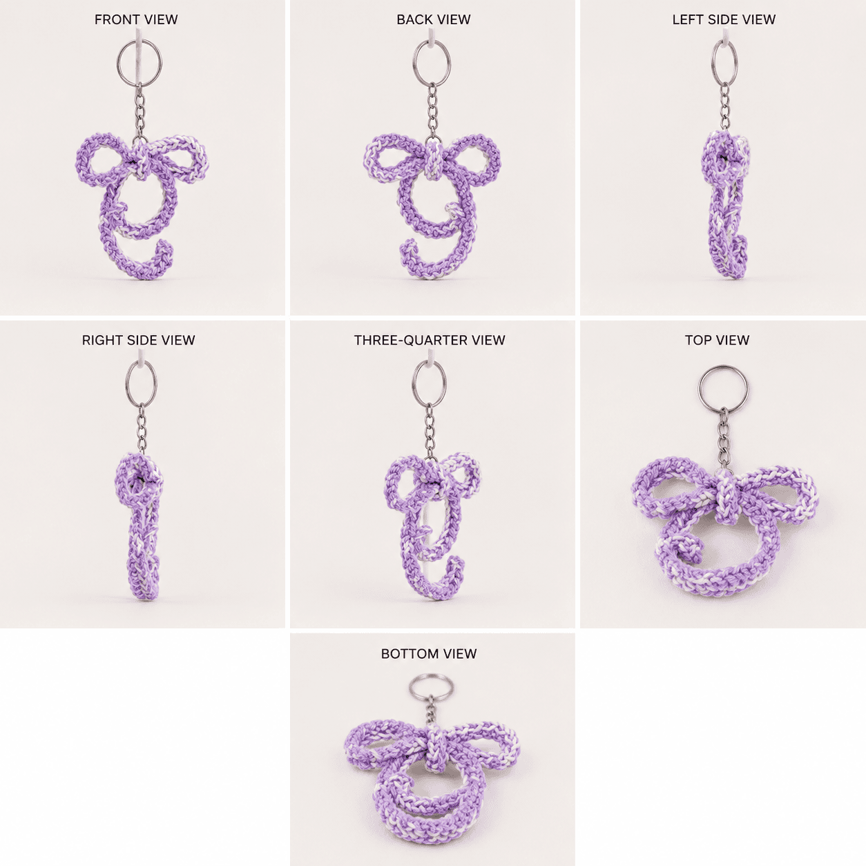 Lavender Loop Crochet Keychain - Image 4