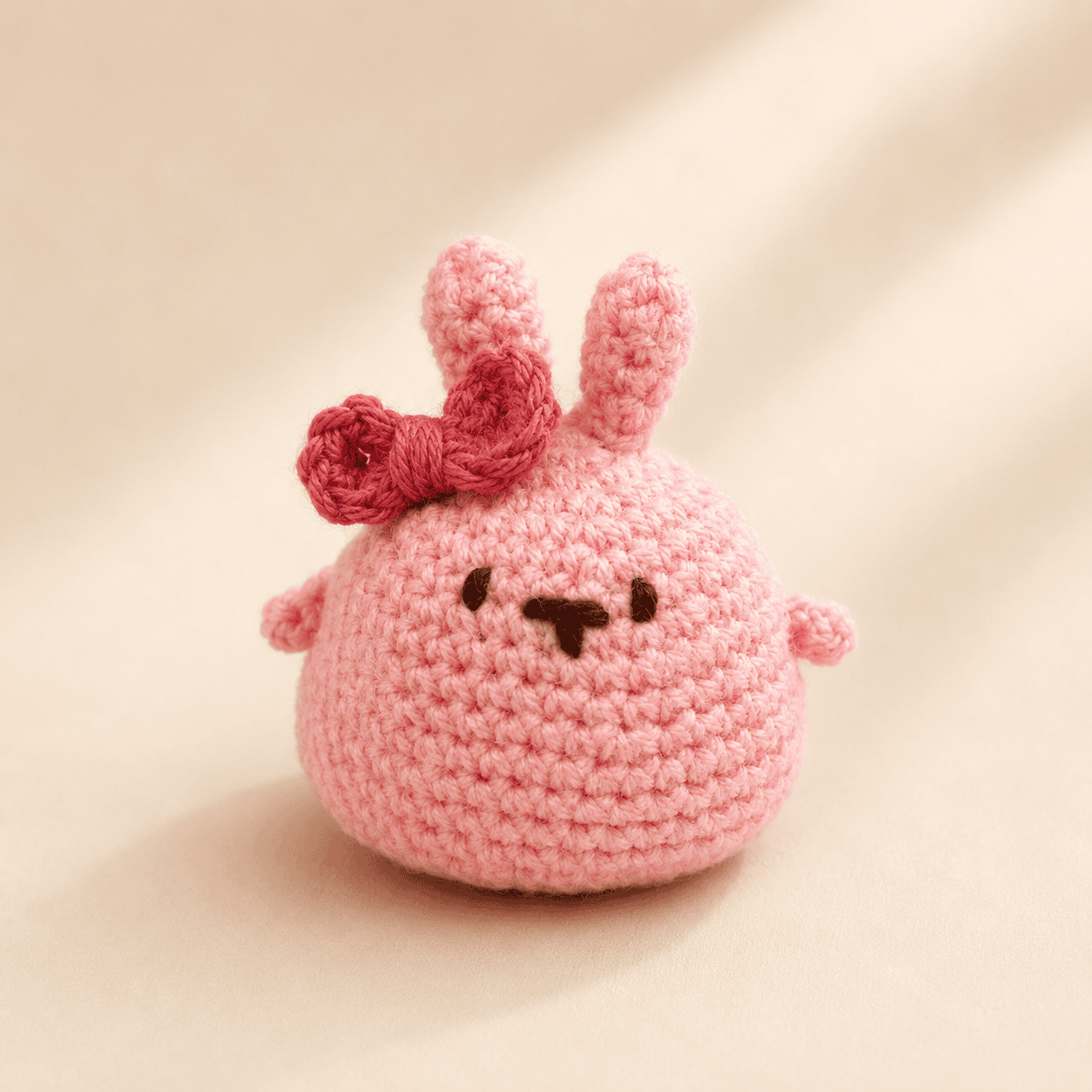 Blush Bunny Crochet Plush Toy - Image 1