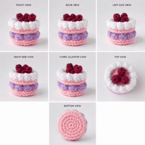 Berry Bliss Crochet Cake Charm - Image 3