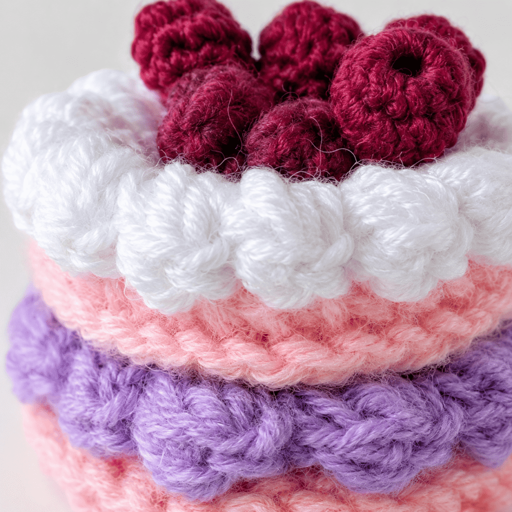Berry Bliss Crochet Cake Charm