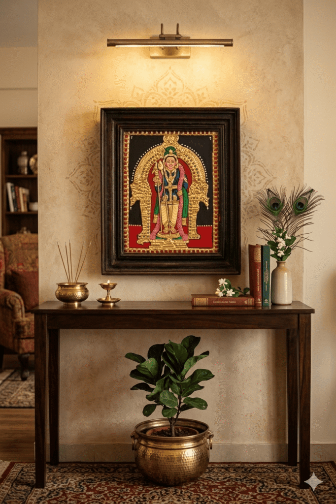 22K Gold Foil Murugan Tanjore Painting