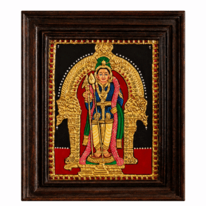 22K Gold Foil Murugan Tanjore Painting - Image 1