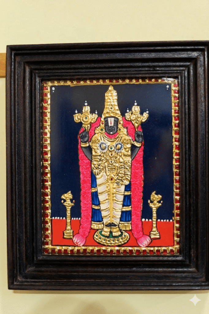 22K Gold Foil Venkateswara Tanjore Painting