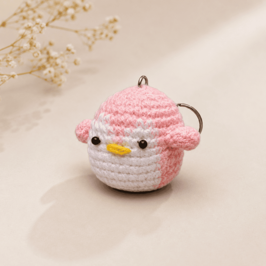 Crochet Penguin Bag Charm Keychain