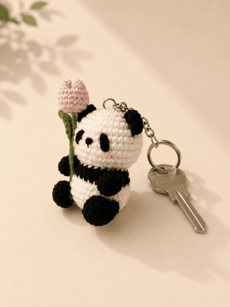 Panda Crochet Keychain Pair