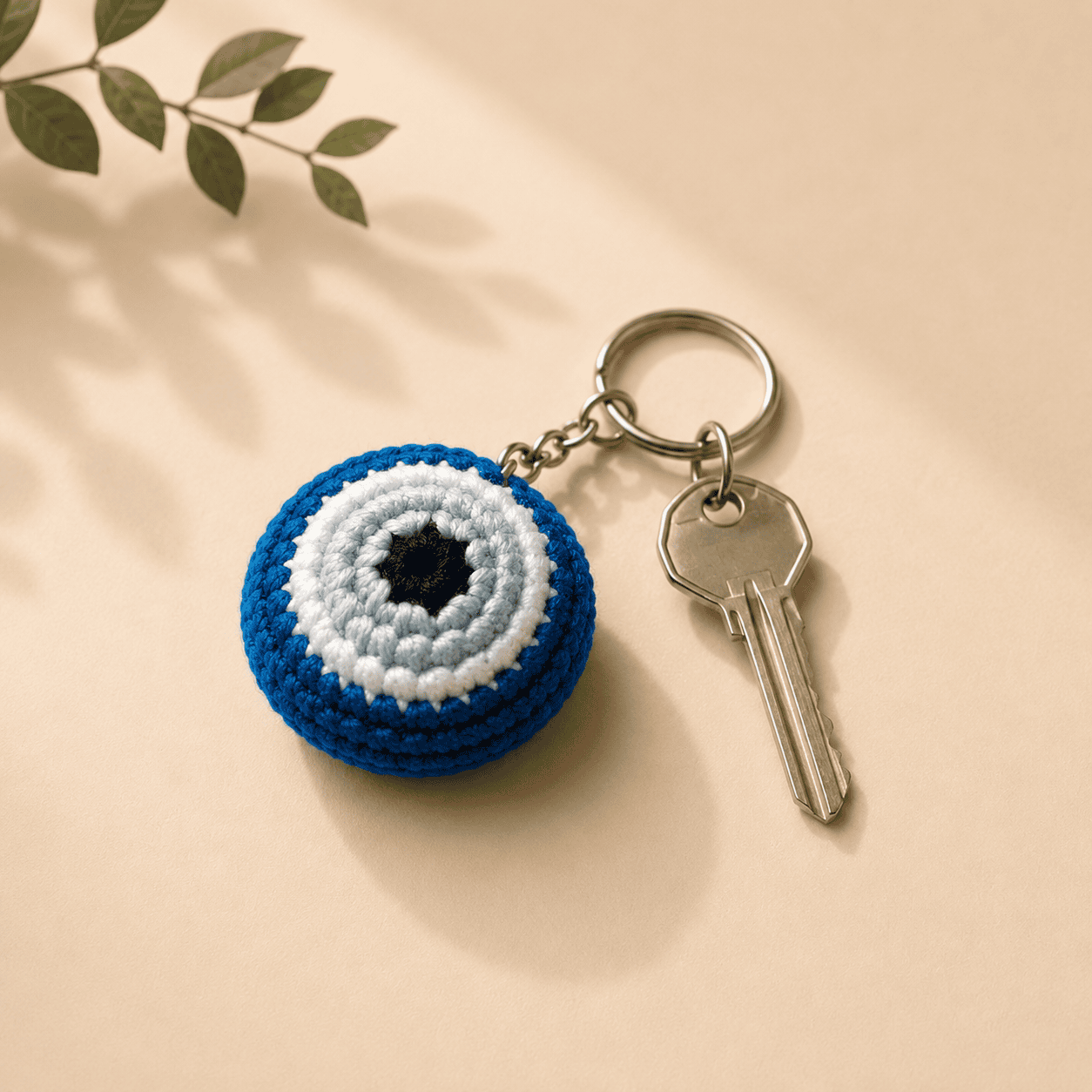 Evil Eye Protection Crochet Keychain - Image 1