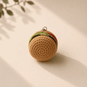 Crochet Burger Keychain - Image 2