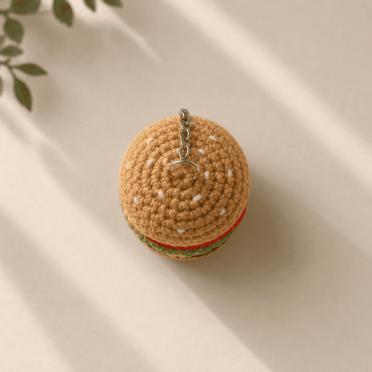 Crochet Burger Keychain - Image 3