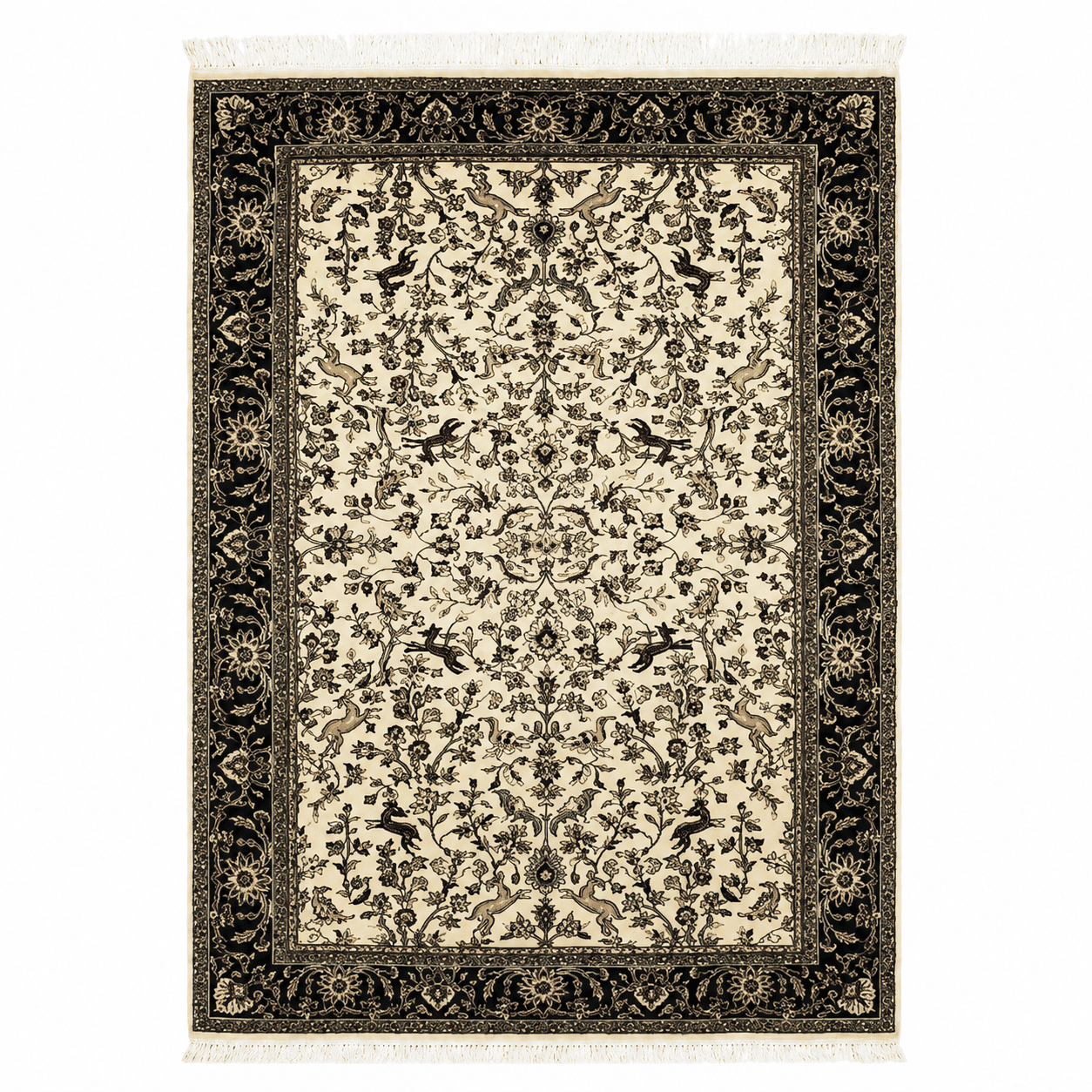 Ivory Persian Floral Area Rug - Image 1
