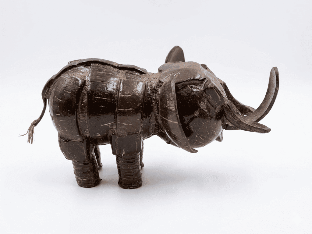 Artisan Coconut Shell Elephant Figurine