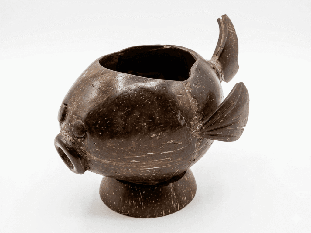 Coconut Shell Whale Decorative Cup