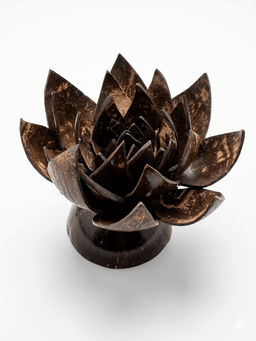 Coconut Shell Lotus Flower Decorative Showpiece - Image 1
