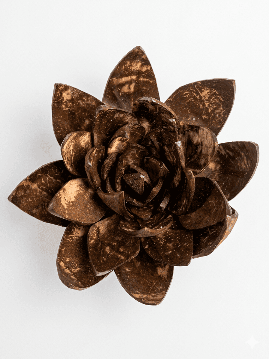 Coconut Shell Lotus Flower Decorative Showpiece - Image 2