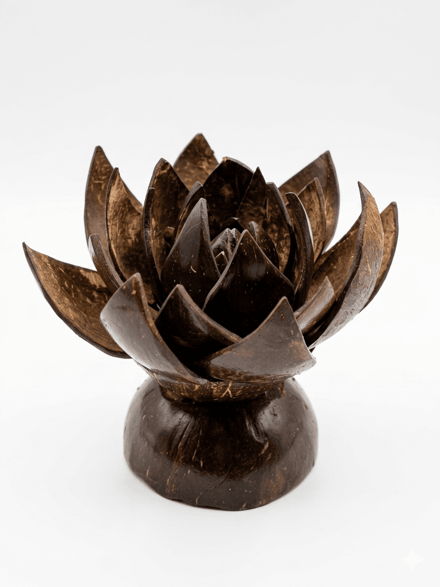 Coconut Shell Lotus Flower Decorative Showpiece - Image 3
