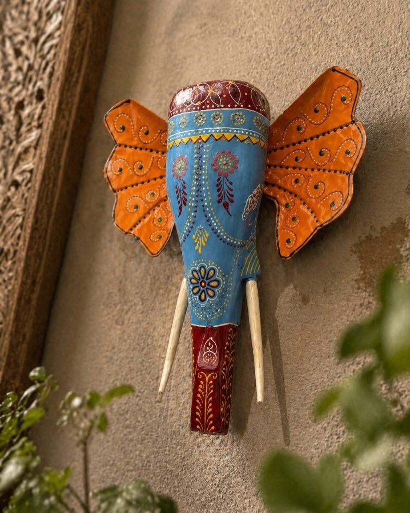 Handcrafted Wooden Elephant Wall Decor