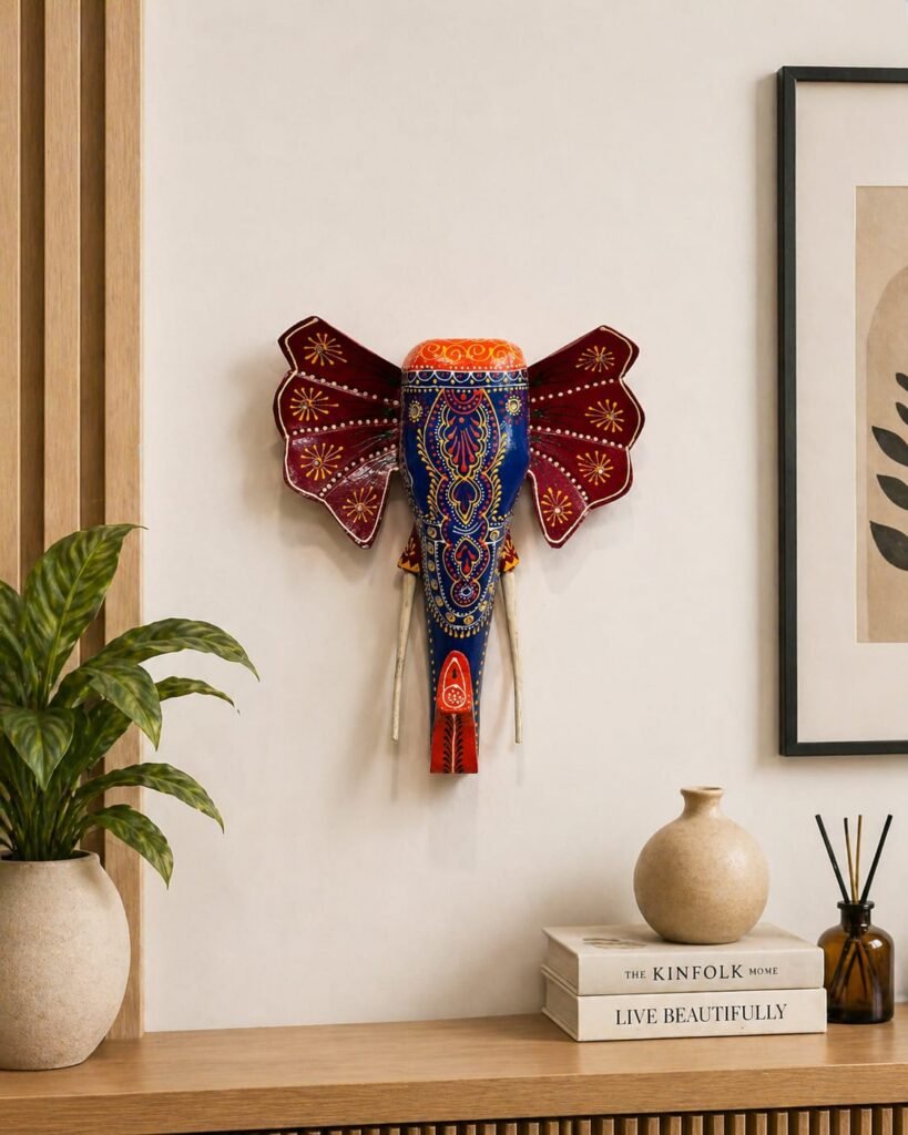 Midnight Royale Wooden Elephant Wall Decor
