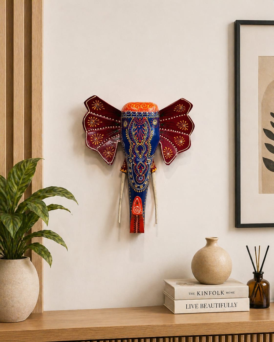 Midnight Royale Wooden Elephant Wall Decor - Image 4