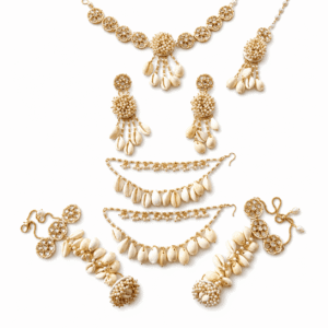 Cowrie Shell Bridal Jewelry Set - Image 1