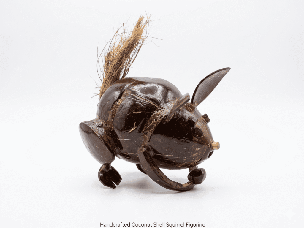 Handcrafted Coconut Shell Turtle Figurine