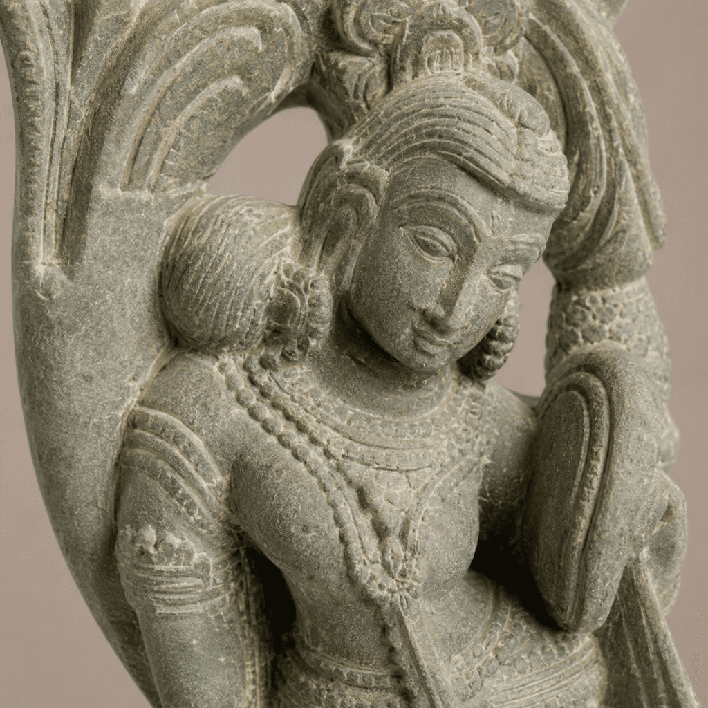 Devadashi Green Serpentine Stone Idol