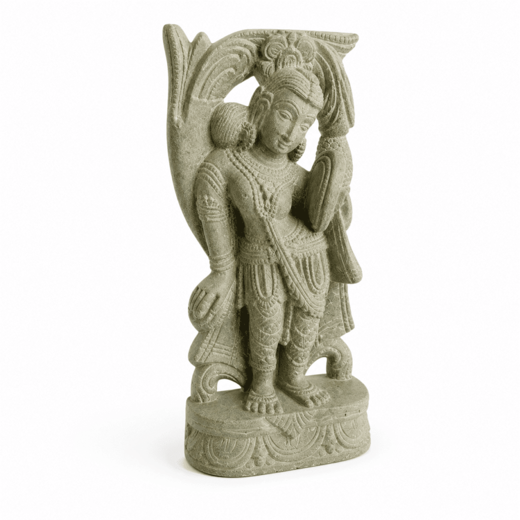 Devadashi Green Serpentine Stone Idol