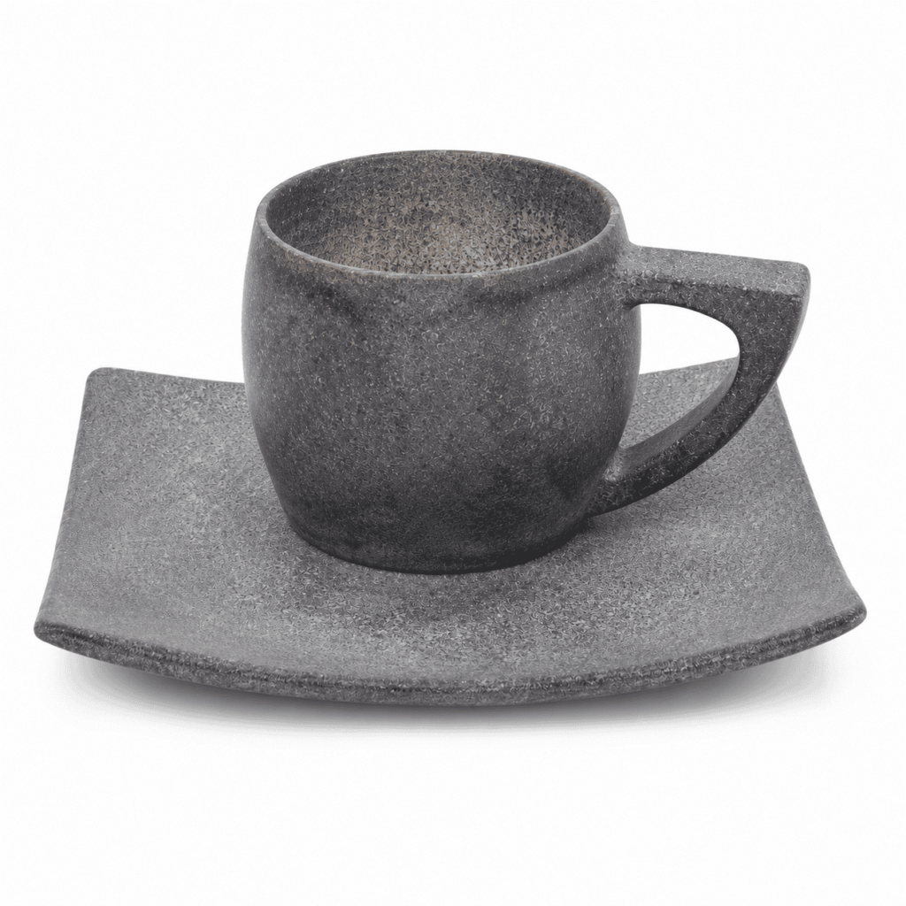 Natural Stone Tea Cup & Plate Set