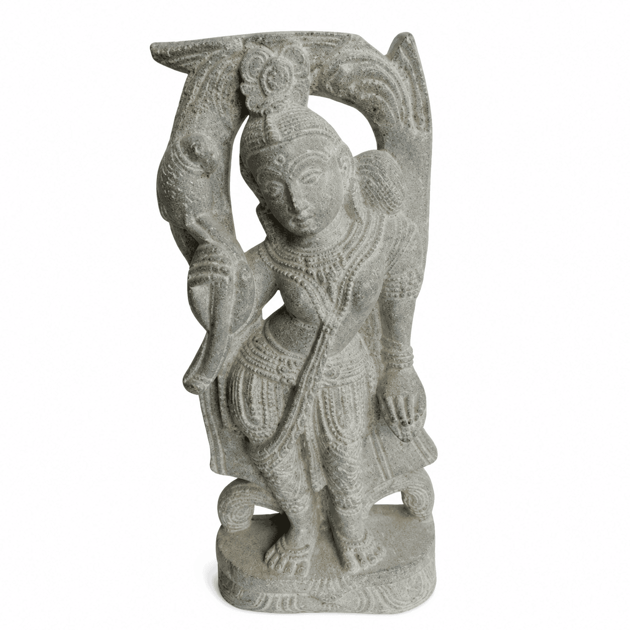 Devadashi with Parrot Stone Idol - Image 1