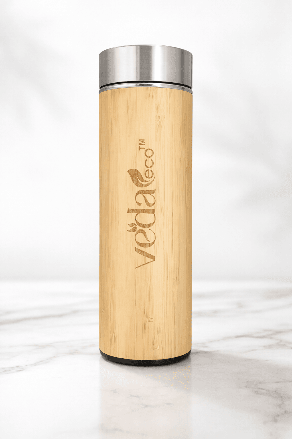 Bamboo Stainless Steel Water Bottle - Image 2