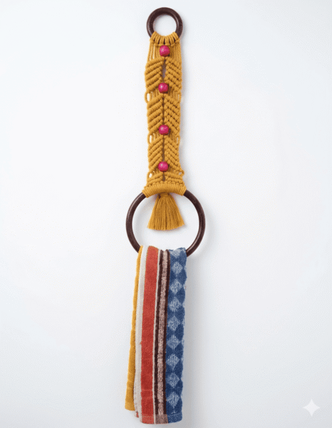 Macrame Beaded Towel Holder - Image 12