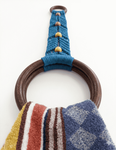 Macrame Beaded Towel Holder - Image 7