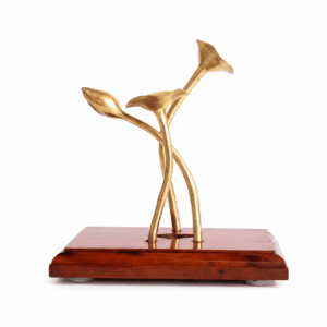 Handcrafted Brass Floral Sculpture - Image 1
