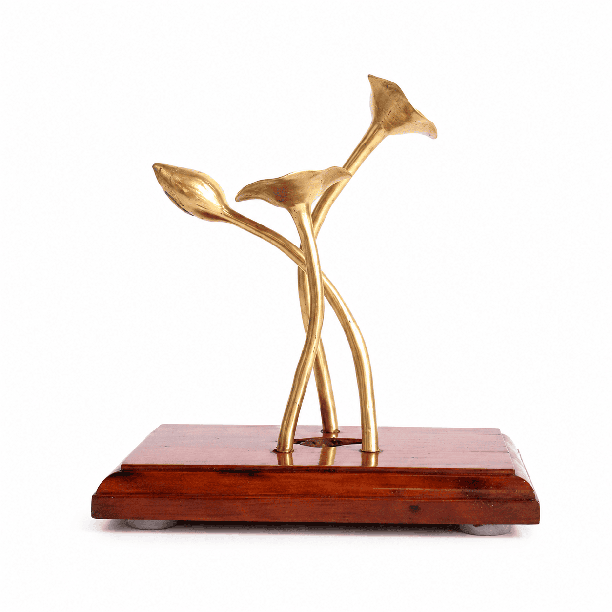 Handcrafted Brass Floral Sculpture - Image 1