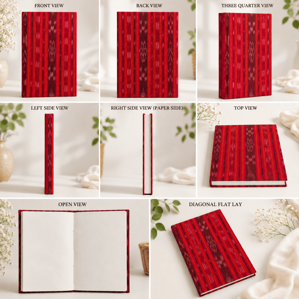 Red Ikat Handcrafted Journal