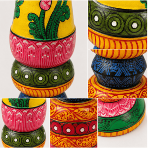 Pattachitra Handpainted Wooden Candle Stand - Image 3