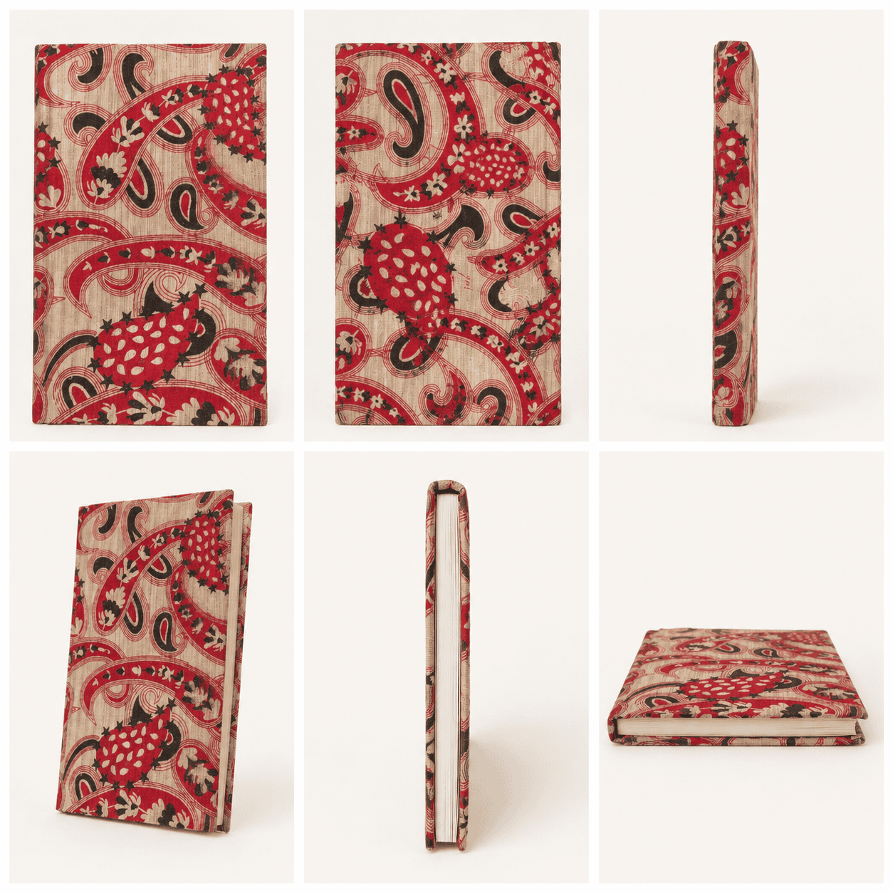 Red Indian Block Print Cotton Journal - Image 2